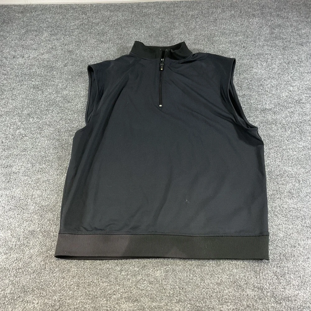 FootJoy Mens Golf Vest Black Quarter Zip Pullover Performance Mock Neck Large